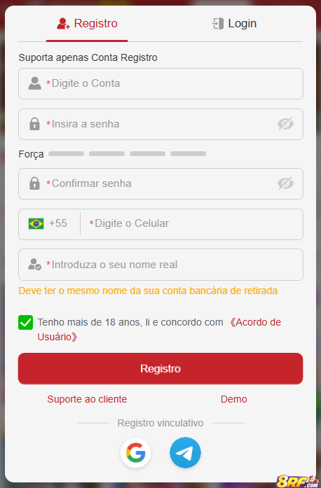 Experiência de Jogos 8rf.com